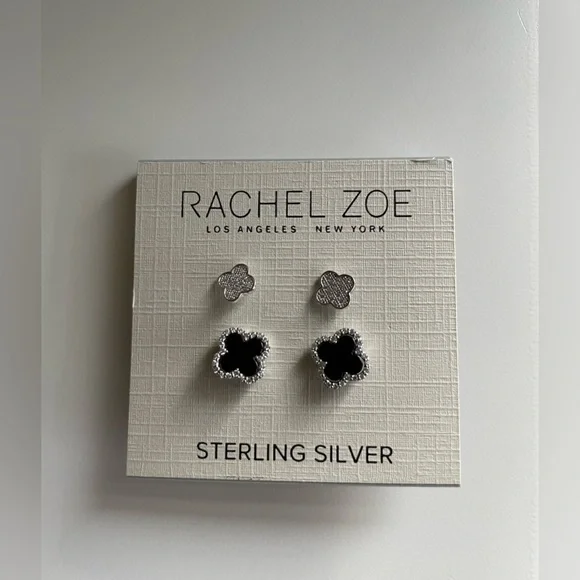 Rachel Zoe Black and Silver Sterling Earrings - Picture 2 of 5
